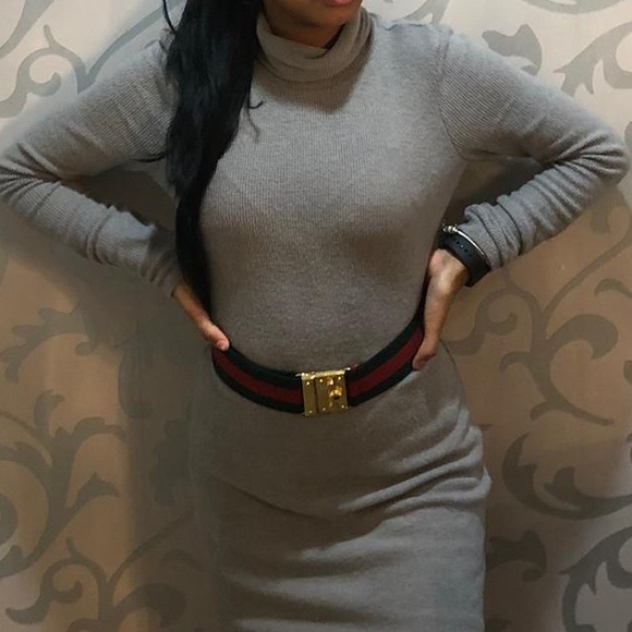 Forever 21 Dresses & Skirts - Grey Turtle Neck Long Sleeve Dress
